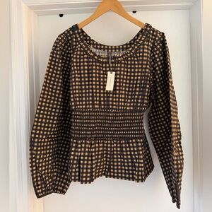 Anthropologie Novelty Waisted Blouse